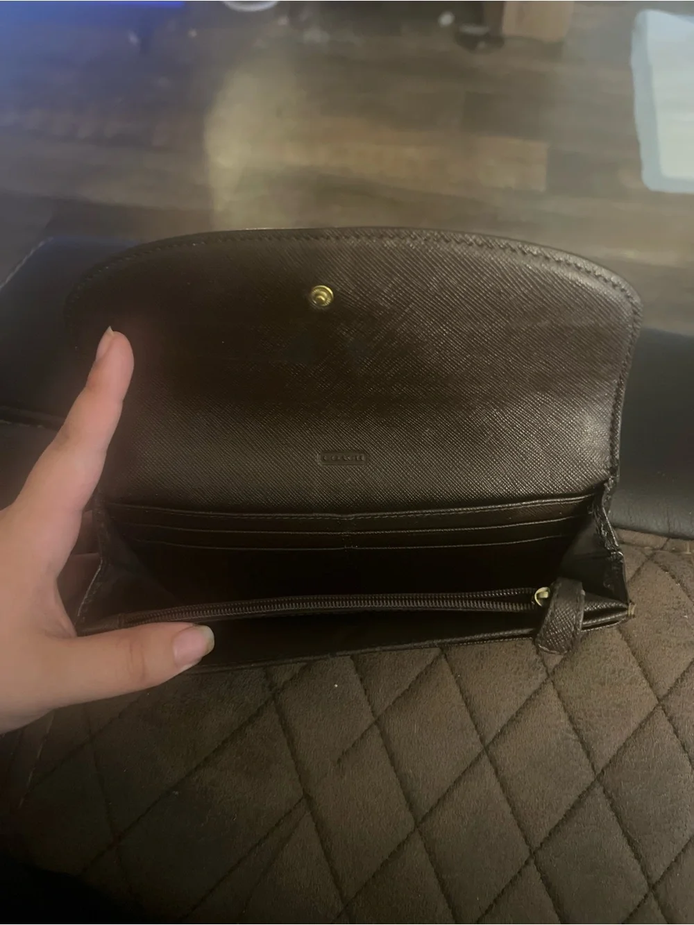 Coach Signature Canvas Flap Long Wallet Brown Brass - TLC / Rehab Piece
